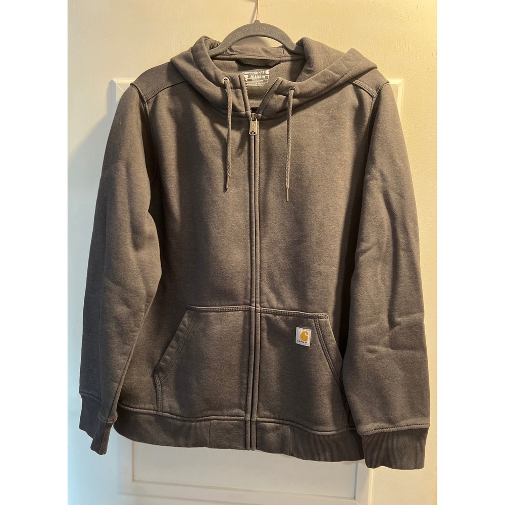 Carhartt Relaxed Fit Full Zip Hoodie Gray Mens XL Thick Sweatshirt 50x27